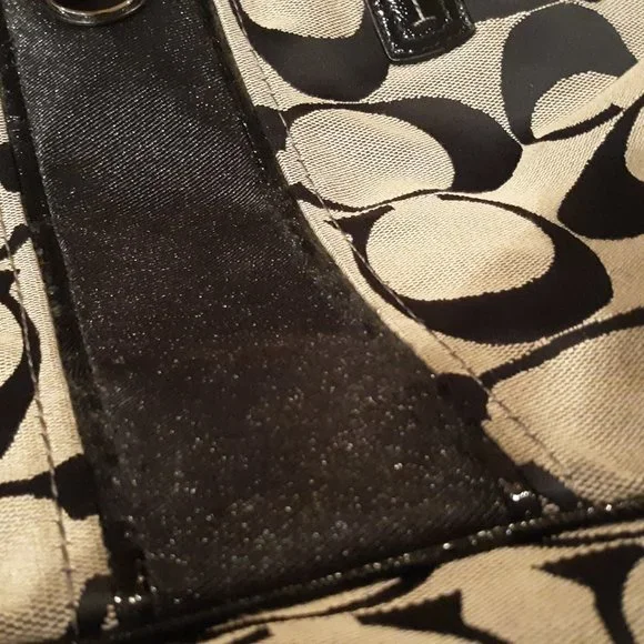 Monogram Coach Satchel w Side Drawstrings - Picture 6 of 7